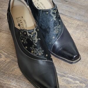 L'ATISTE Black Floral Ankle Booties